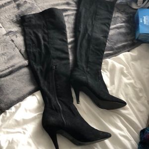 Black thigh high boots
